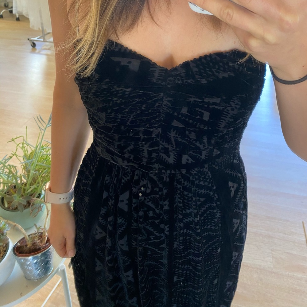 Strapless velvet burnout dress by Twelfth Street